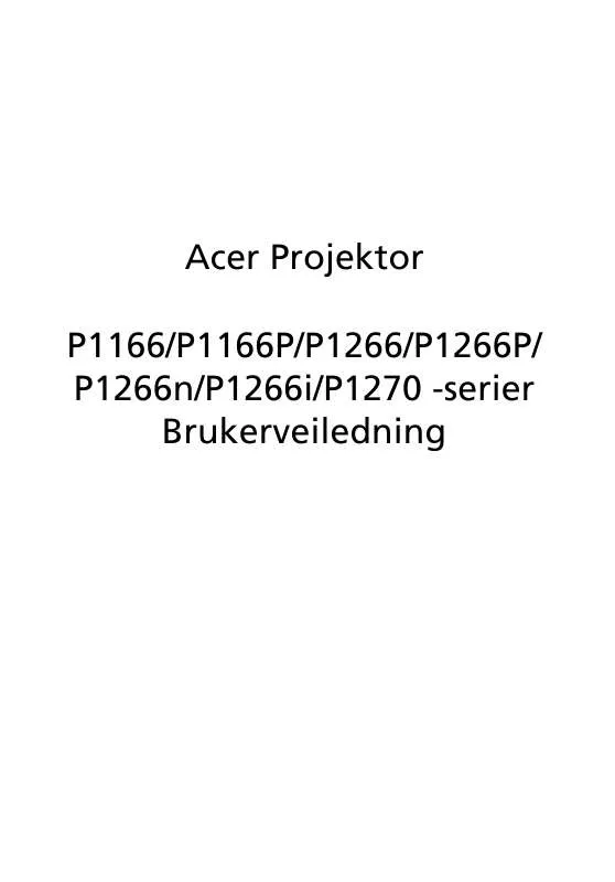 Mode d'emploi ACER P1266I