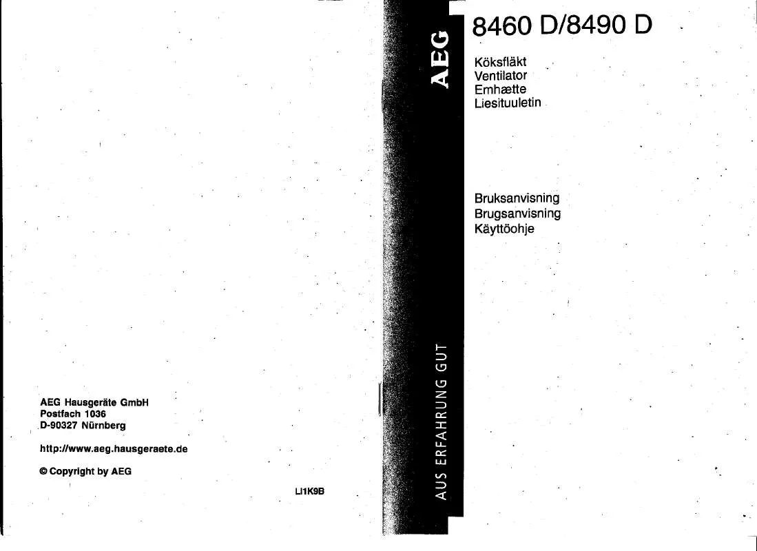 Mode d'emploi AEG-ELECTROLUX 8460D-M