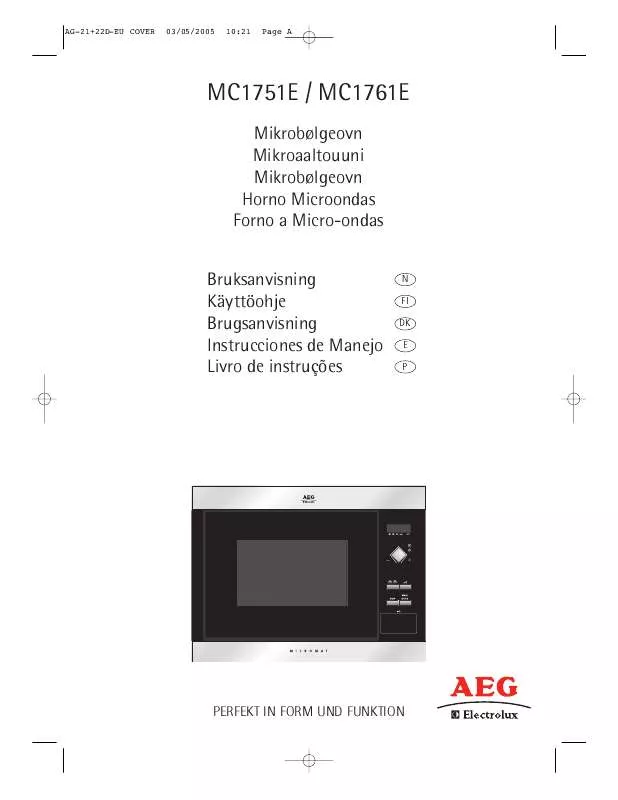 Mode d'emploi AEG-ELECTROLUX MC1751EA