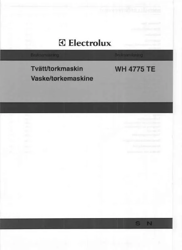 Mode d'emploi AEG-ELECTROLUX WH4775TE