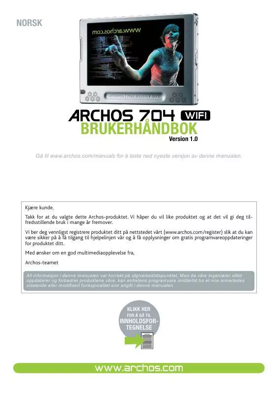Mode d'emploi ARCHOS 704 WIFI