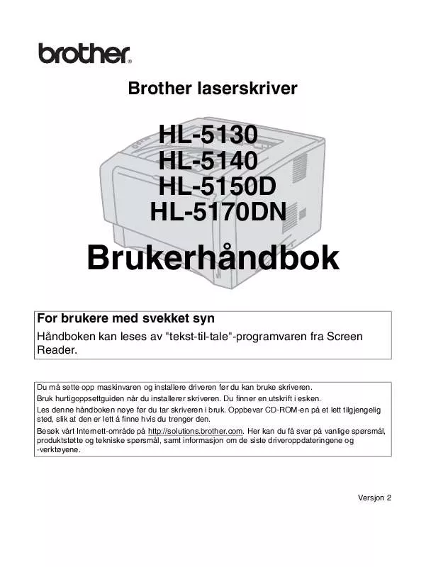 Mode d'emploi BROTHER HL-5170DN