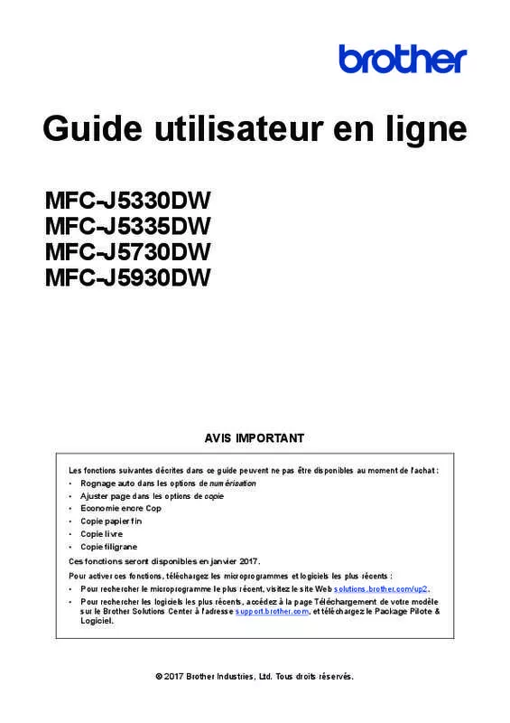 Mode d'emploi BROTHER MFC-J5330DW