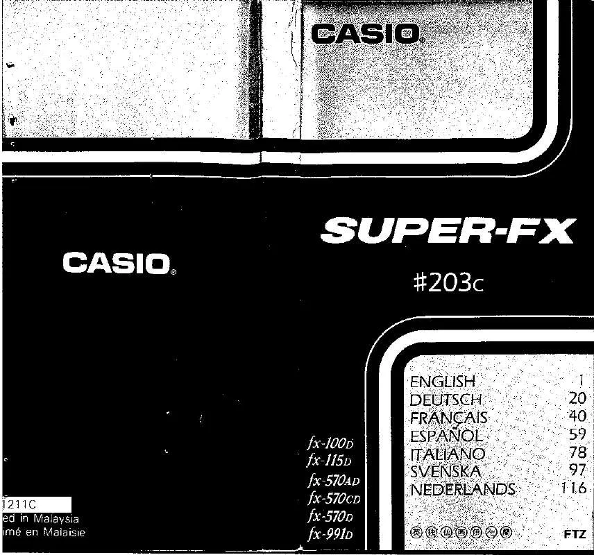 Mode d'emploi CASIO FX-115D