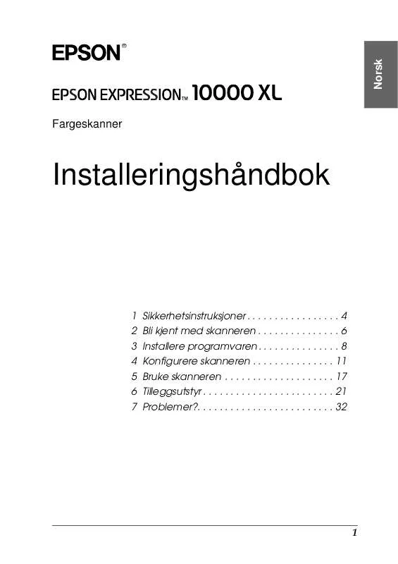 Mode d'emploi EPSON EXPRESSION 10000XL