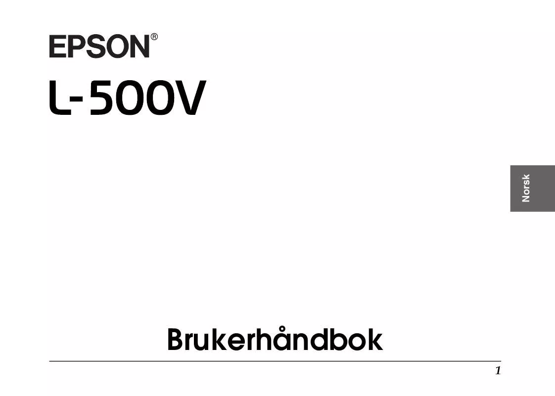 Mode d'emploi EPSON L-500V