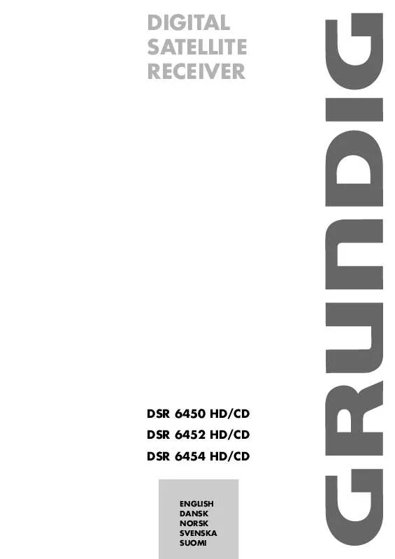 Mode d'emploi GRUNDIG DSR 6450 HD / CD