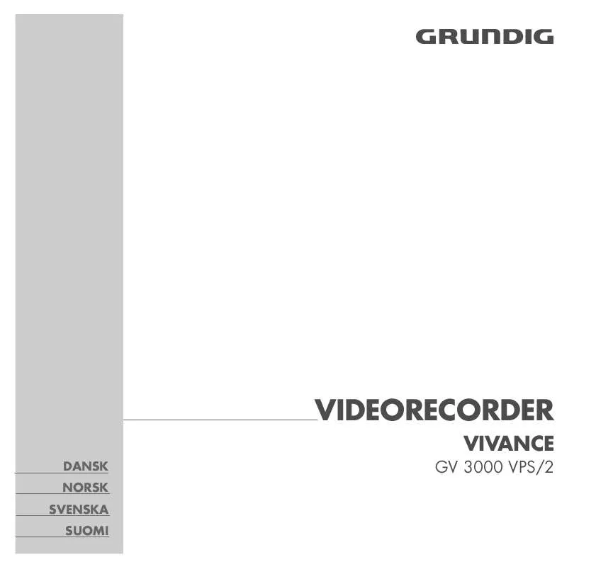 Mode d'emploi GRUNDIG VIVANCE GV 3000 VPS/2