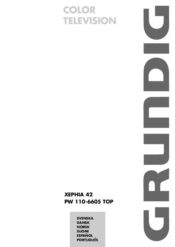 Mode d'emploi GRUNDIG XEPHIA 42 PW 110-6605 TOP