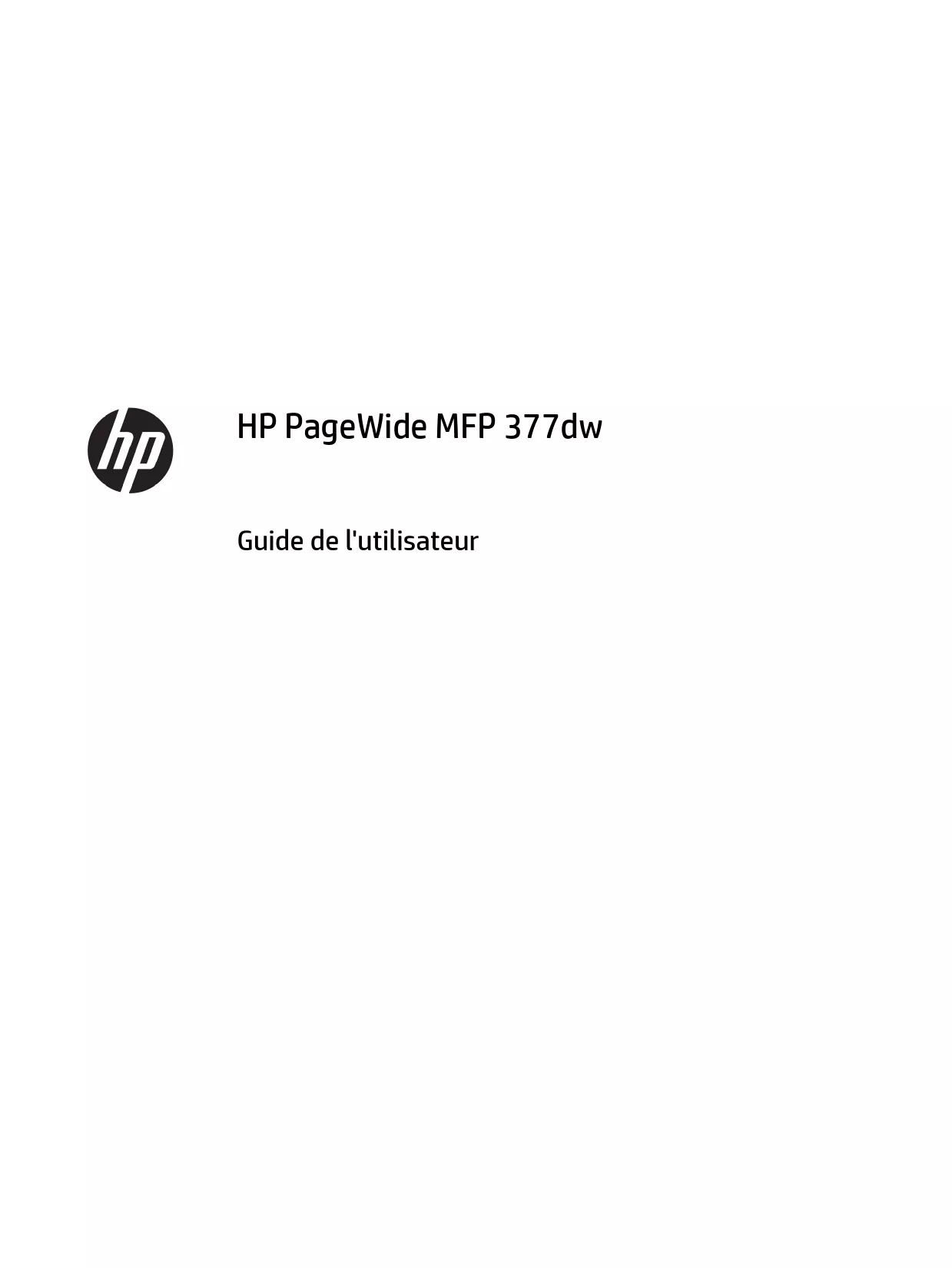 Mode d'emploi HP PAGEWIDE MFP 377DW
