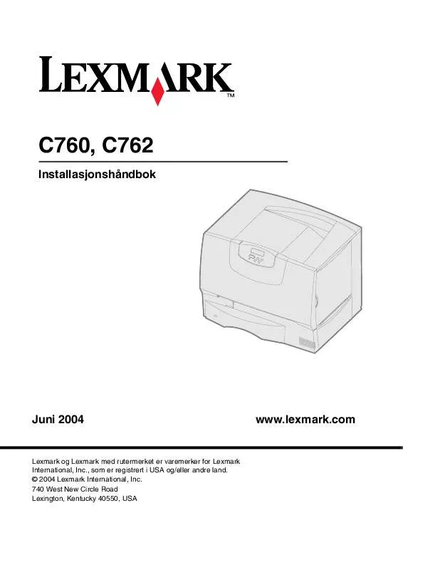 Mode d'emploi LEXMARK C762