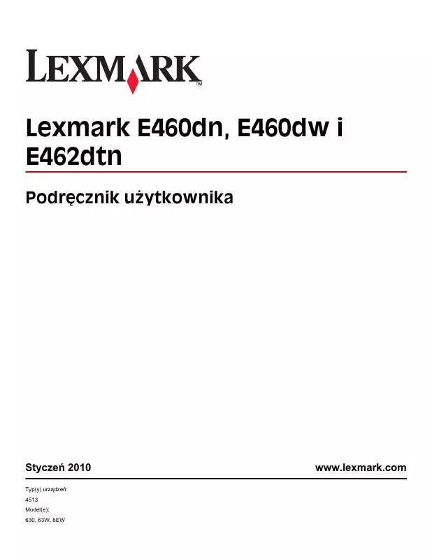 Mode d'emploi LEXMARK E460DN