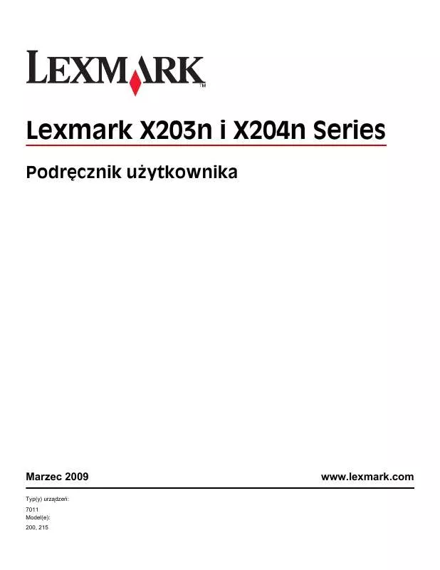 Mode d'emploi LEXMARK X204N