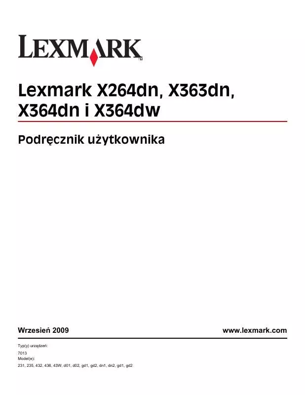Mode d'emploi LEXMARK X363DN