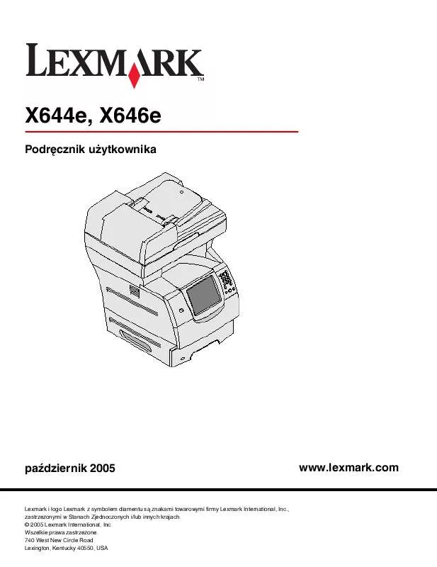 Mode d'emploi LEXMARK X646E