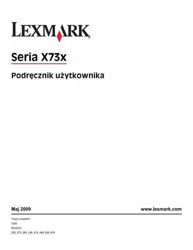 Mode d'emploi LEXMARK X734DE