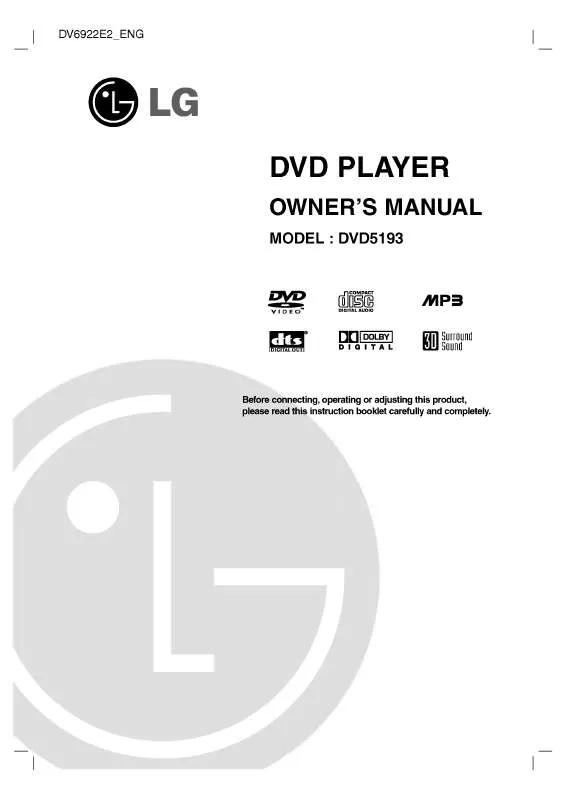 Mode d'emploi LG DVD5193
