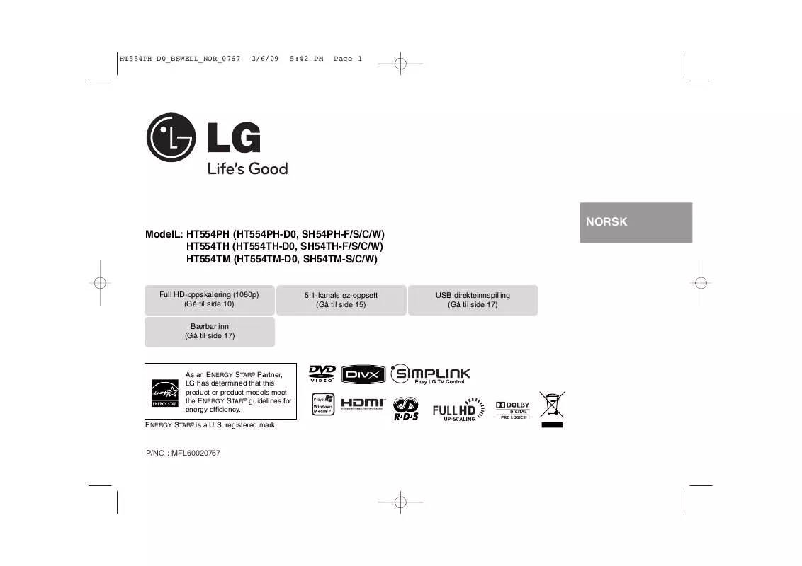 Mode d'emploi LG HT554PH