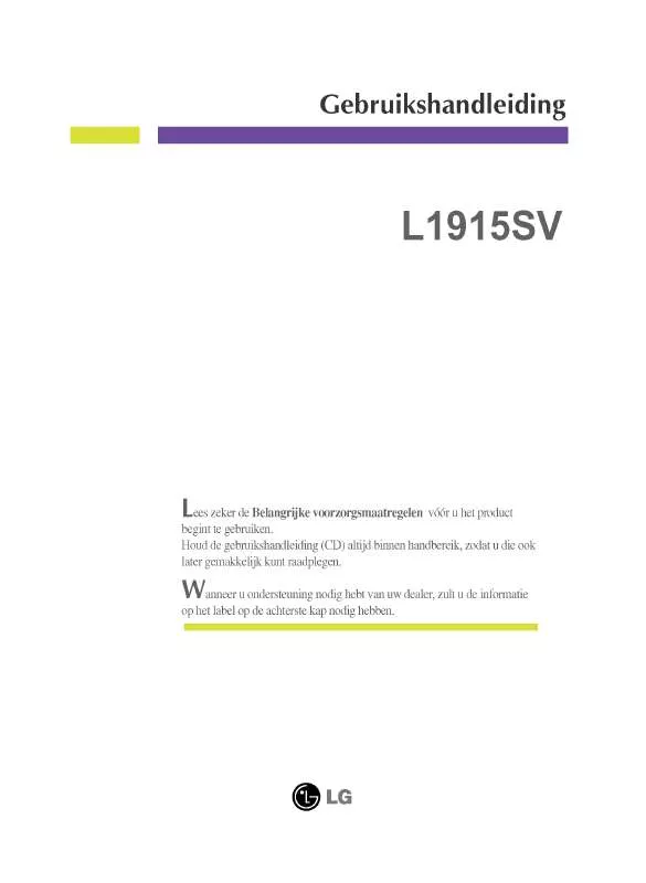 Mode d'emploi LG L1915SV