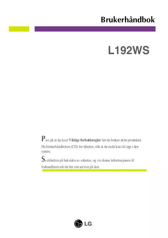 Mode d'emploi LG L192WS-BN