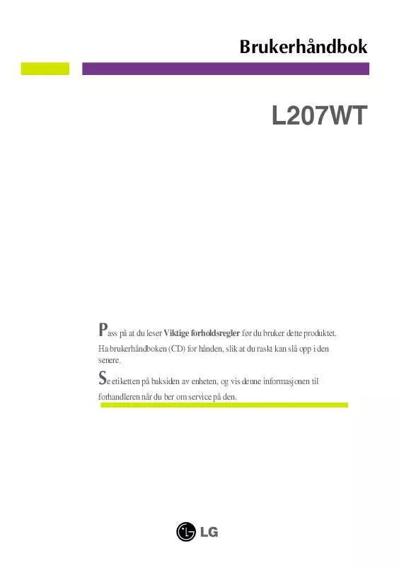 Mode d'emploi LG L207WT-PF