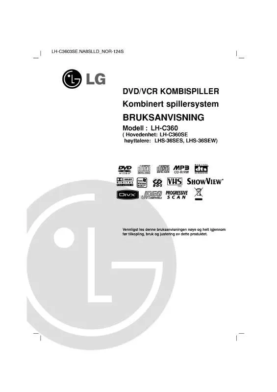 Mode d'emploi LG LH-C360SE