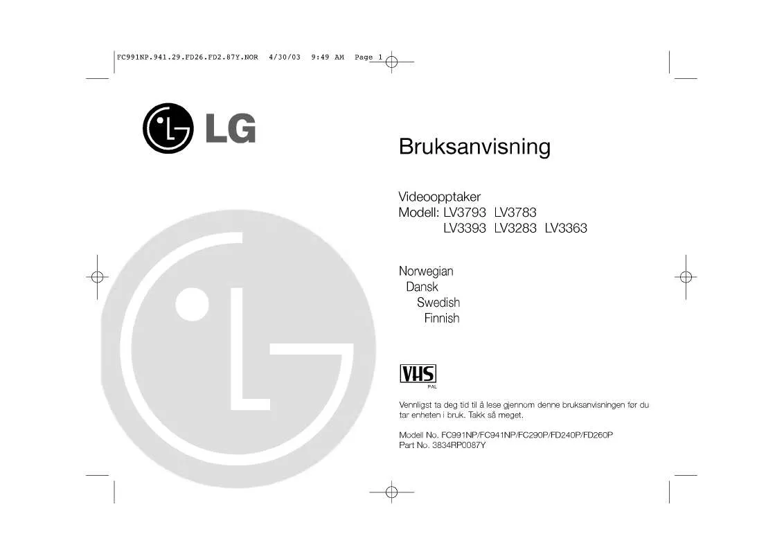 Mode d'emploi LG LV3363