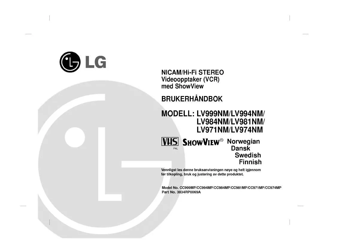 Mode d'emploi LG LV971M