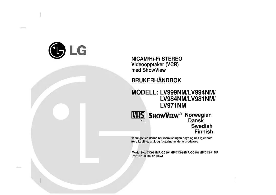Mode d'emploi LG LV984NM