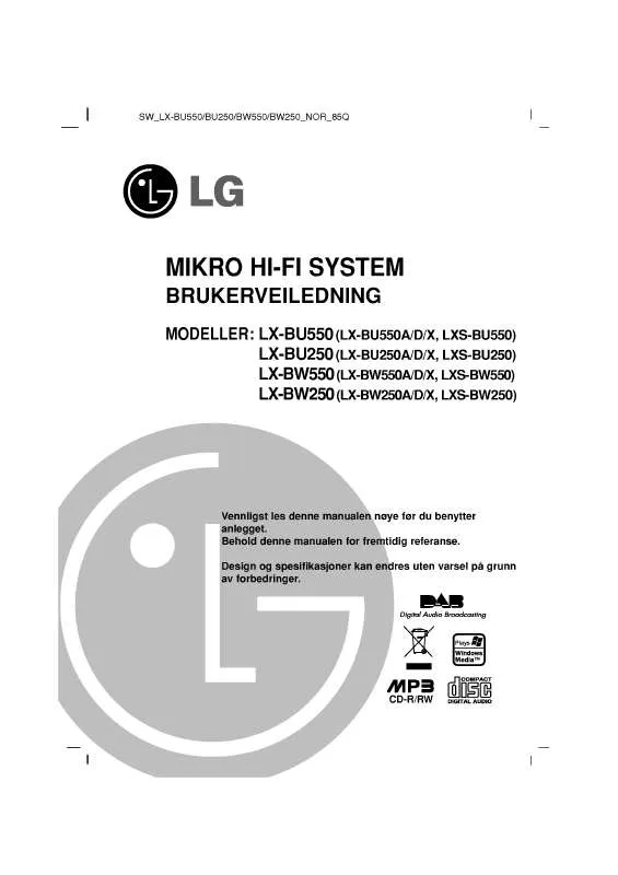 Mode d'emploi LG LX-BU250D