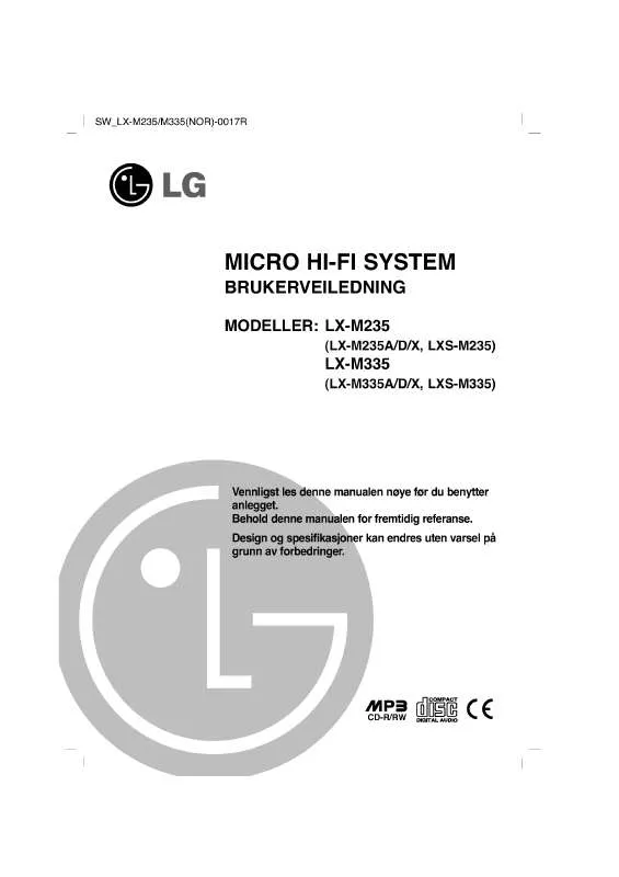 Mode d'emploi LG LX-M235D