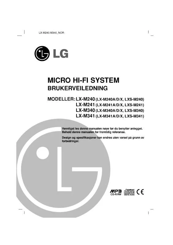 Mode d'emploi LG LX-M340D
