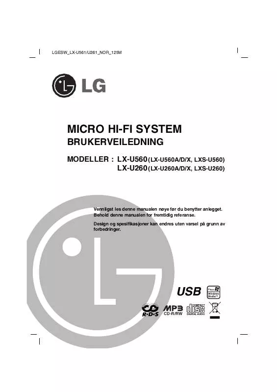 Mode d'emploi LG LX-U260D