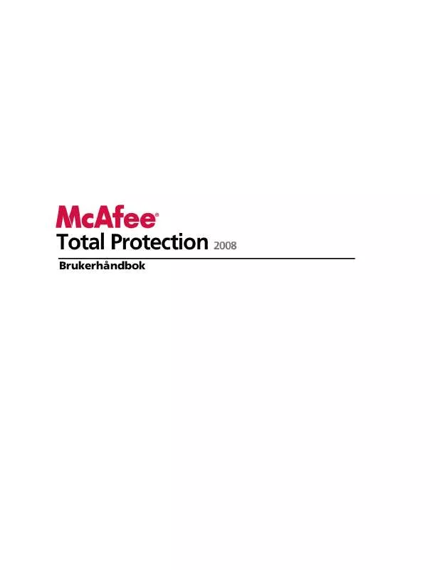 Mode d'emploi MCAFEE TOTAL PROTECTION 2008