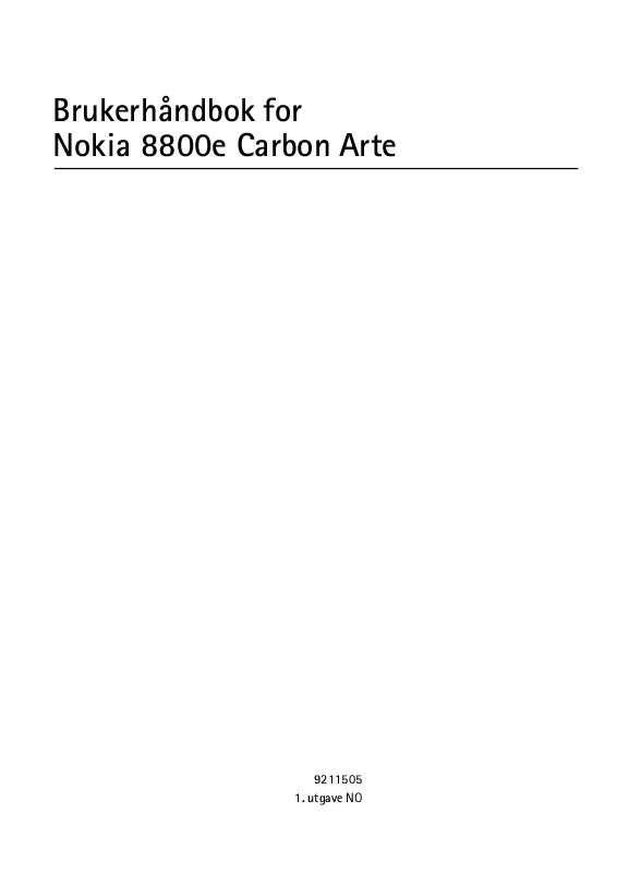 Mode d'emploi NOKIA 8800E CARBON ARTE