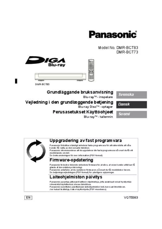 Mode d'emploi PANASONIC DMR-BCT73EN