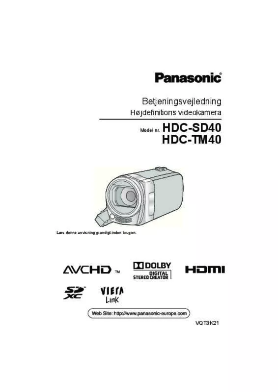 Mode d'emploi PANASONIC HDC-SD40EC