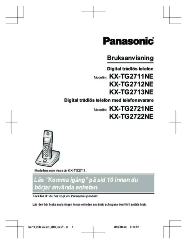 Mode d'emploi PANASONIC KX-TG2712NE