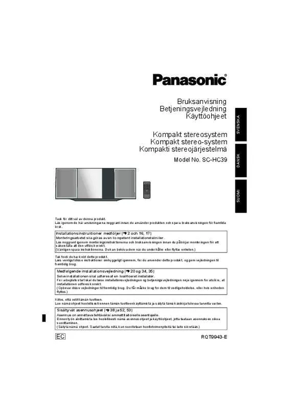 Mode d'emploi PANASONIC SC-HC39EC