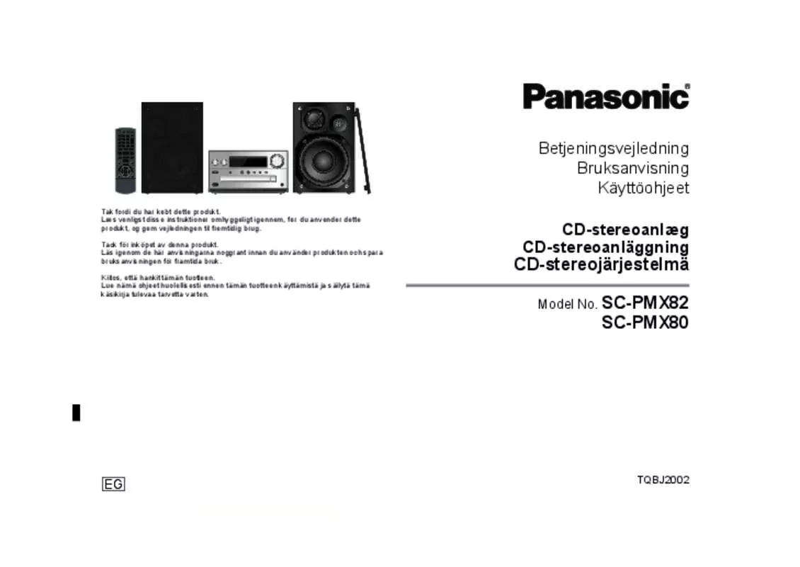 Mode d'emploi PANASONIC SC-PMX82EG