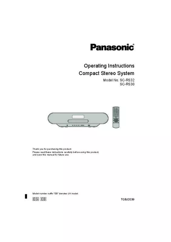 Mode d'emploi PANASONIC SC-RS32EB