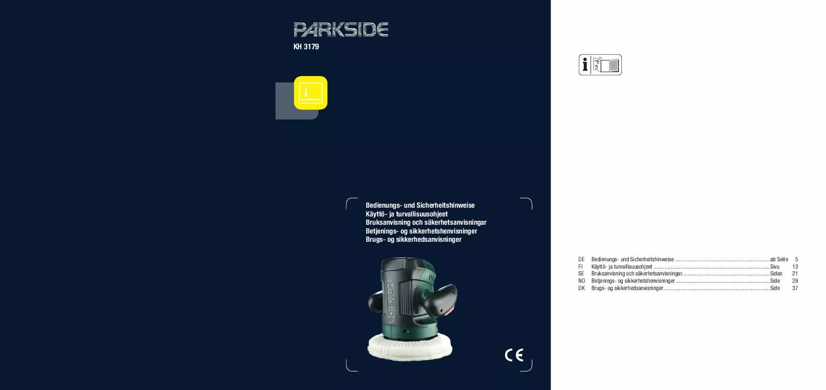 Mode d'emploi PARKSIDE KH 3179 CORDLESS CAR WAXING AND BUFFING MACHINE