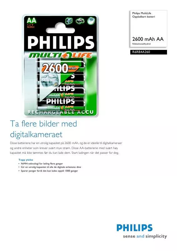 Mode d'emploi PHILIPS R6RB4A260