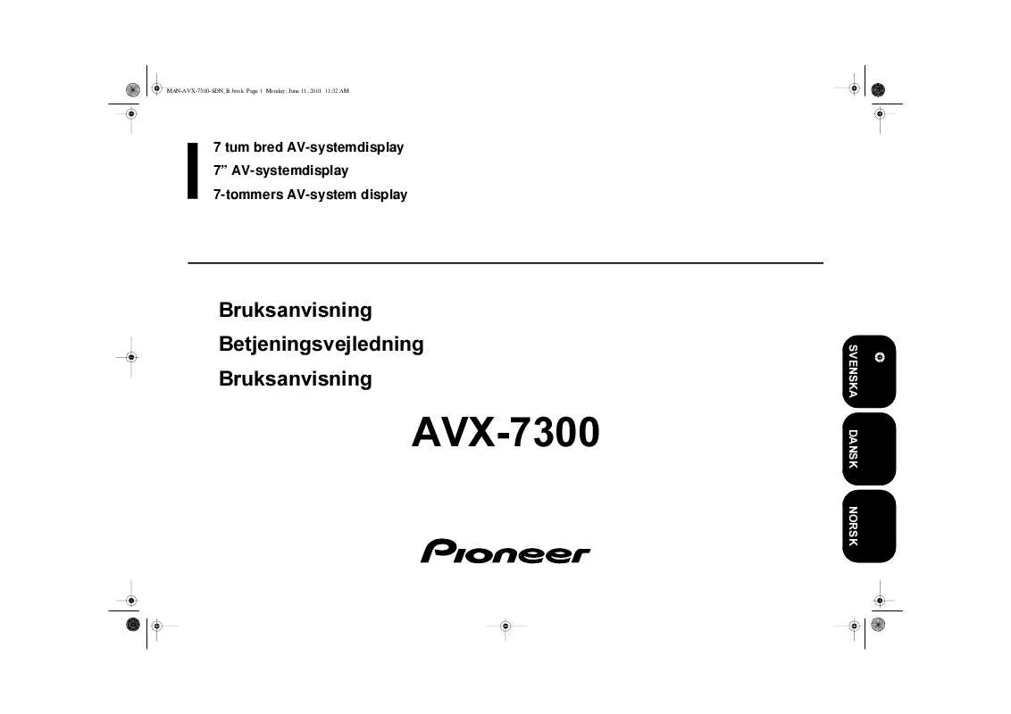 Mode d'emploi PIONEER AVX-7300