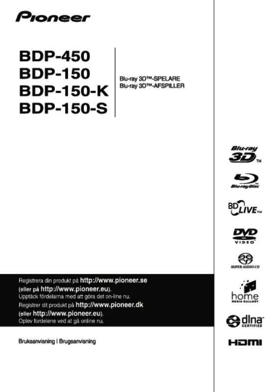 Mode d'emploi PIONEER BDP-450-K