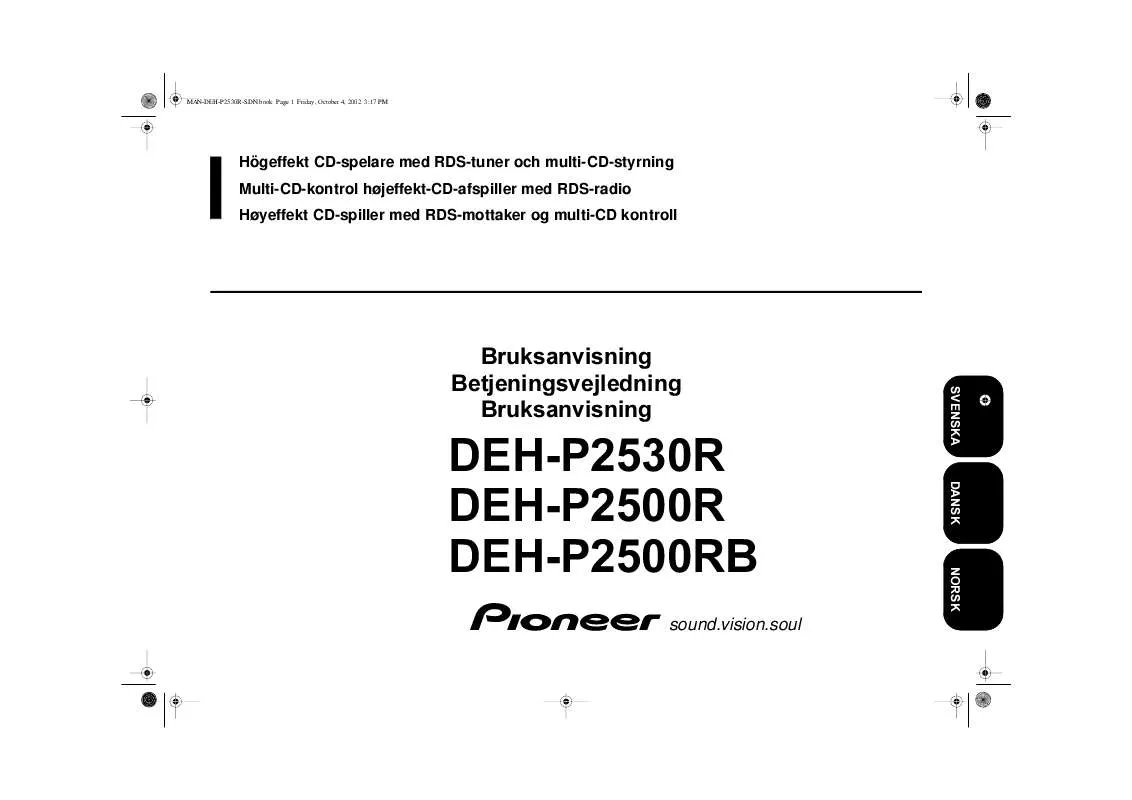 Mode d'emploi PIONEER DEH-P2500RB