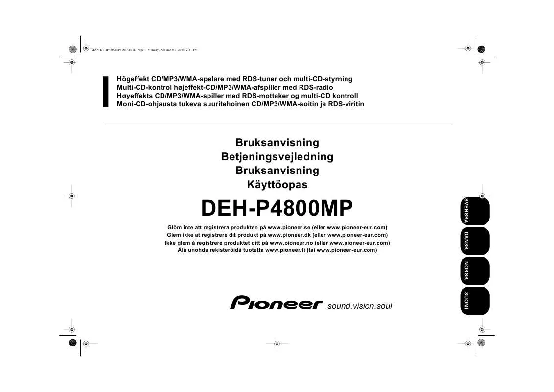 Mode d'emploi PIONEER DEH-P4800MP
