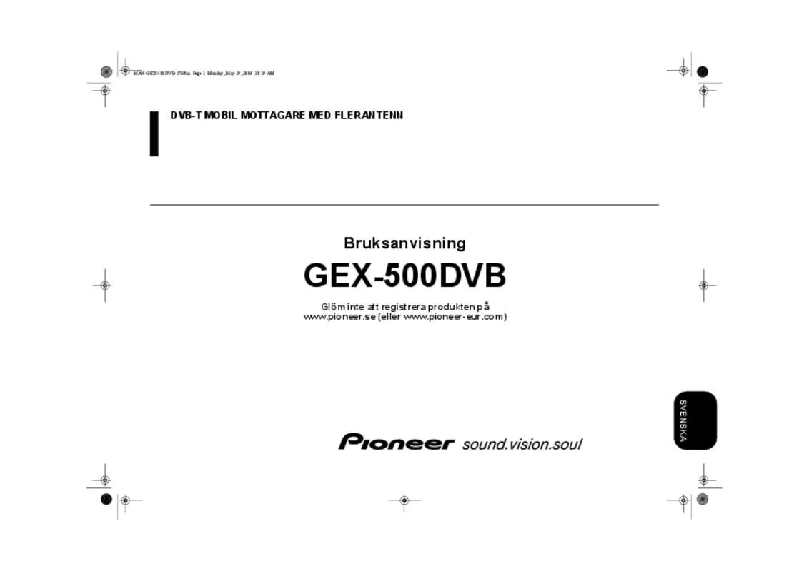 Mode d'emploi PIONEER GEX-500DVB
