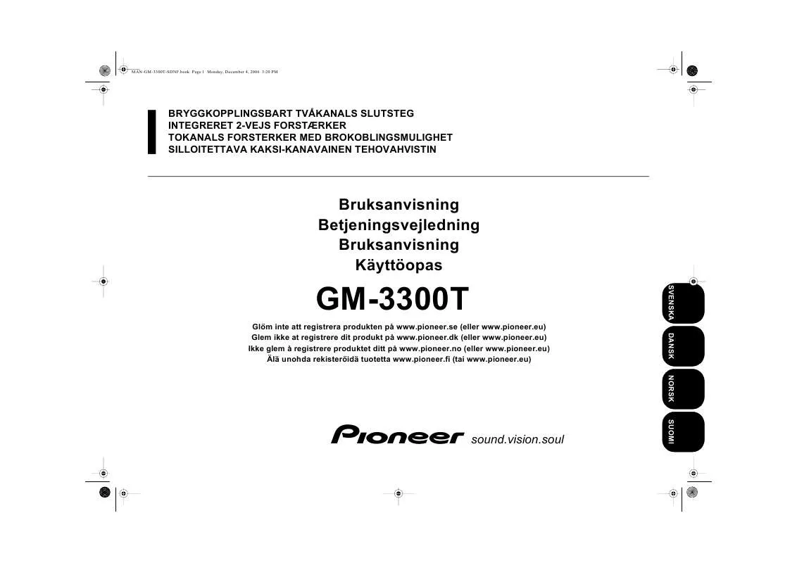 Mode d'emploi PIONEER GM-3300T