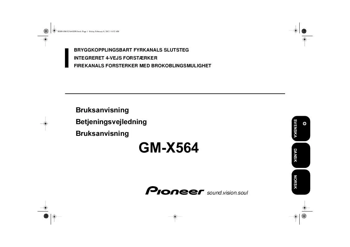 Mode d'emploi PIONEER GM-X564